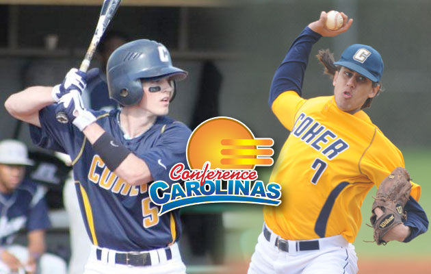 Coker Sweeps Conference Carolinas Player and Pitcher of the Week Honors