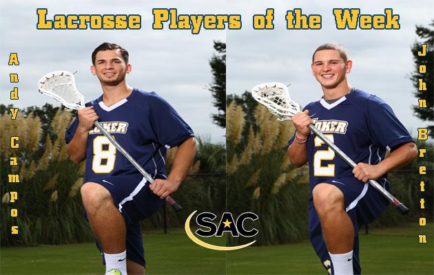 Coker’s Campos and Bretton Sweep Inaugural SAC Lacrosse Weekly Awards