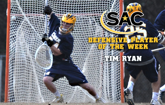 Ryan Earns SAC Defensive Player of the Week Honors for Second Time