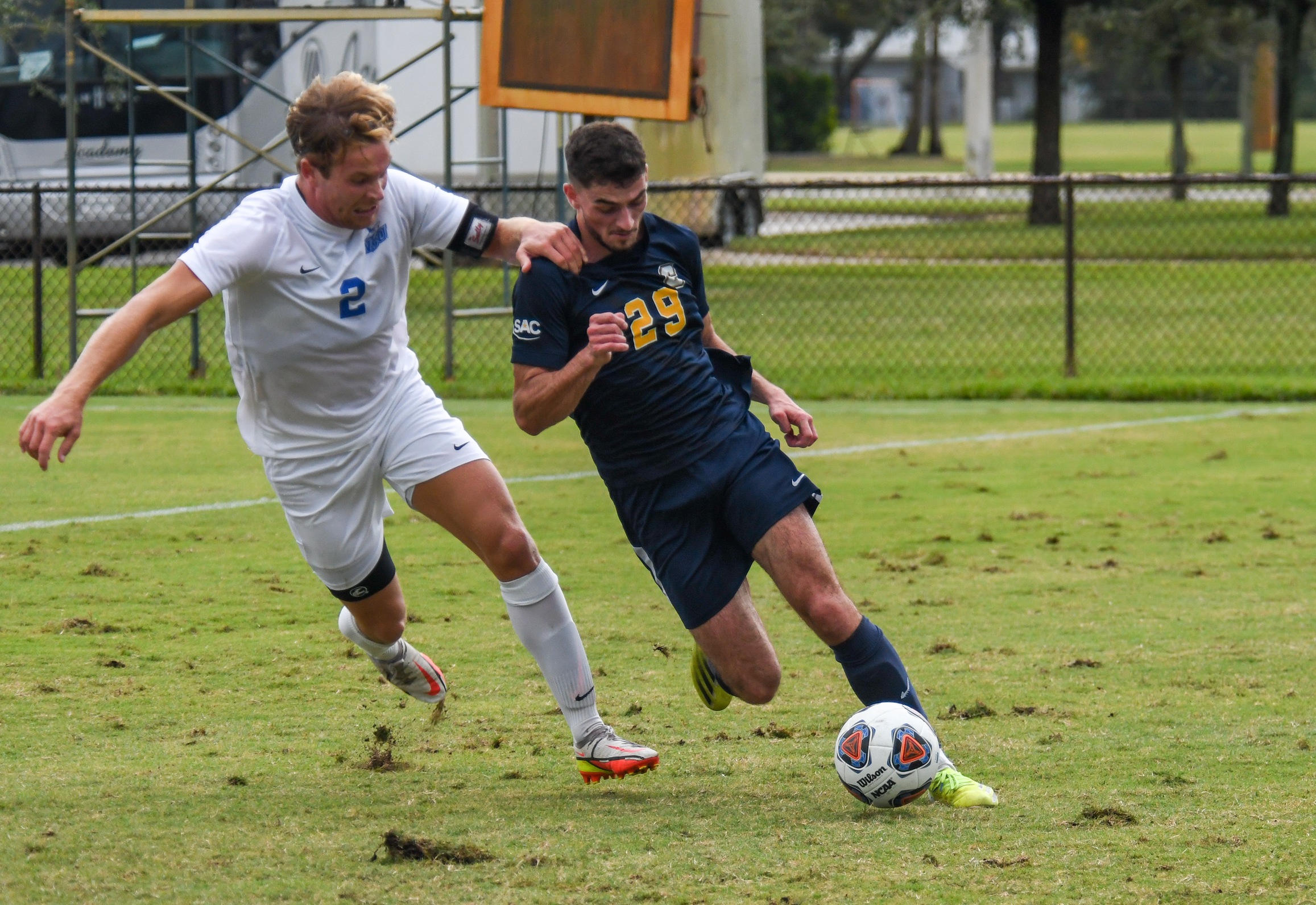 Cobras Compete for 1-1 draw with Trojans during Conference Play Saturday Night.
