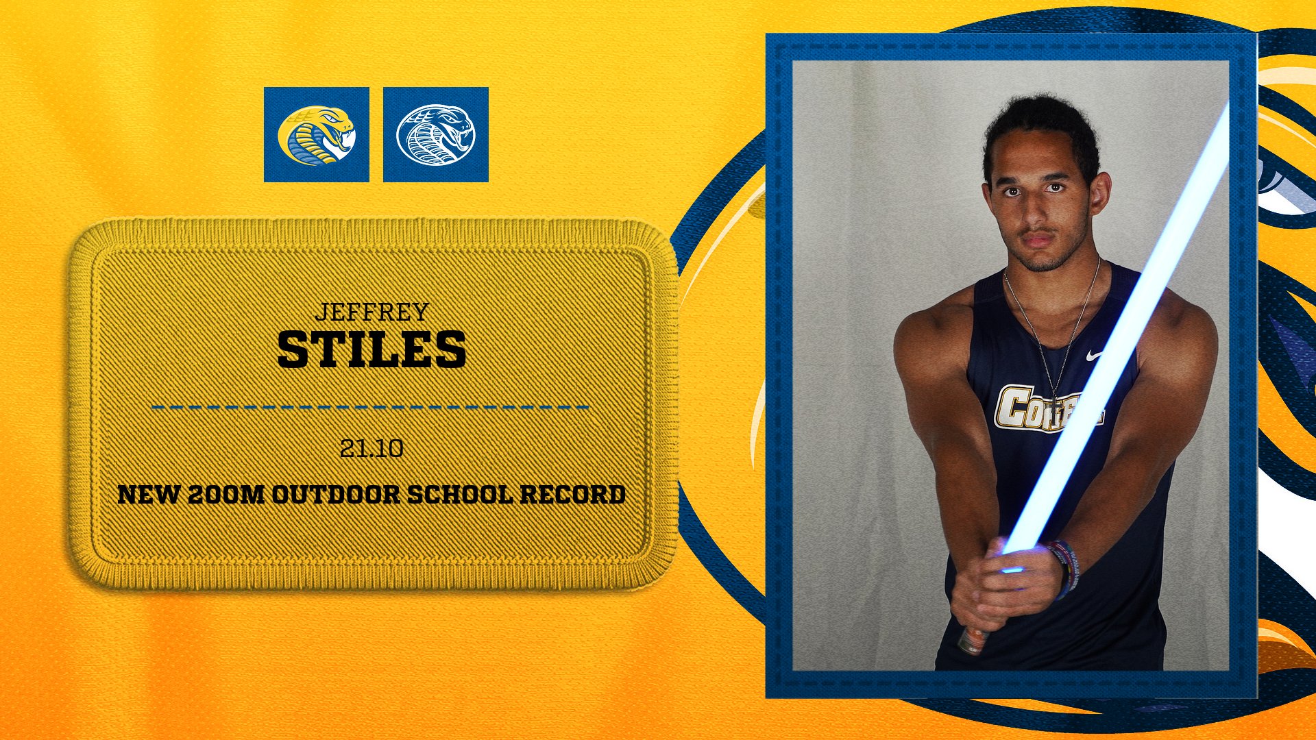 Stiles Breaks 200m Record As Cobras Compete in JCSU Golden Bulls Collegiate Invitational