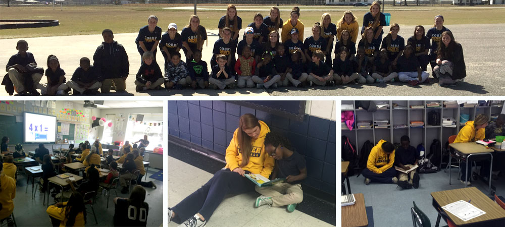 Coker Softball Teams Up With Marion Intermediate for Reading Buddies Program