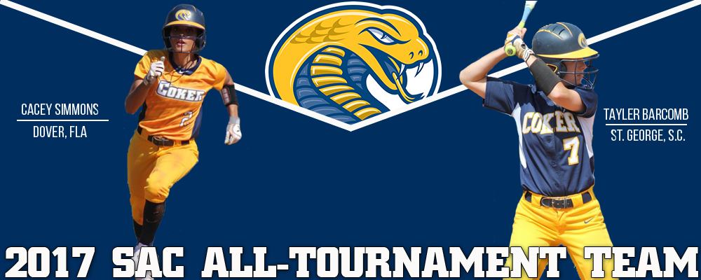 Coker's Barcomb and Simmons Named to South Atlantic Conference Softball All-Tournament Team