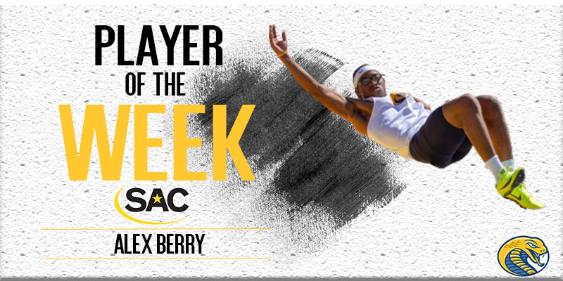 Alex Berry Wins SAC AstroTurf Men's Outdoor Field Athlete of the Week