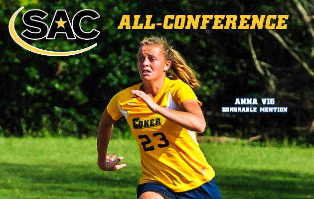Coker's Vig Named to All-SAC Honorable Mention Team