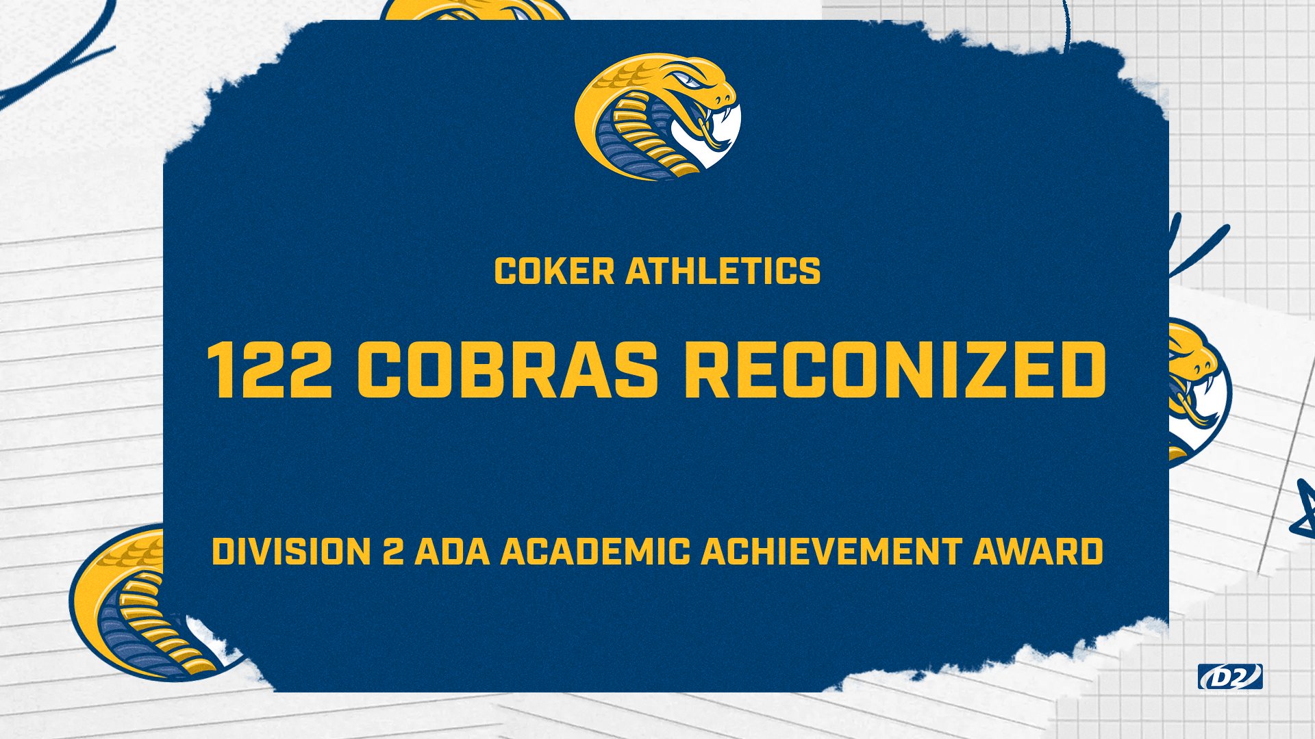 122 Student-Athletes Awarded Division 2 ADA Academic Achievement Award