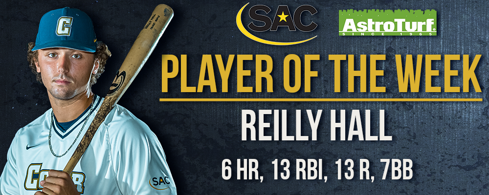 Reilly Hall Named SAC AstroTurf Baseball Player of the Week