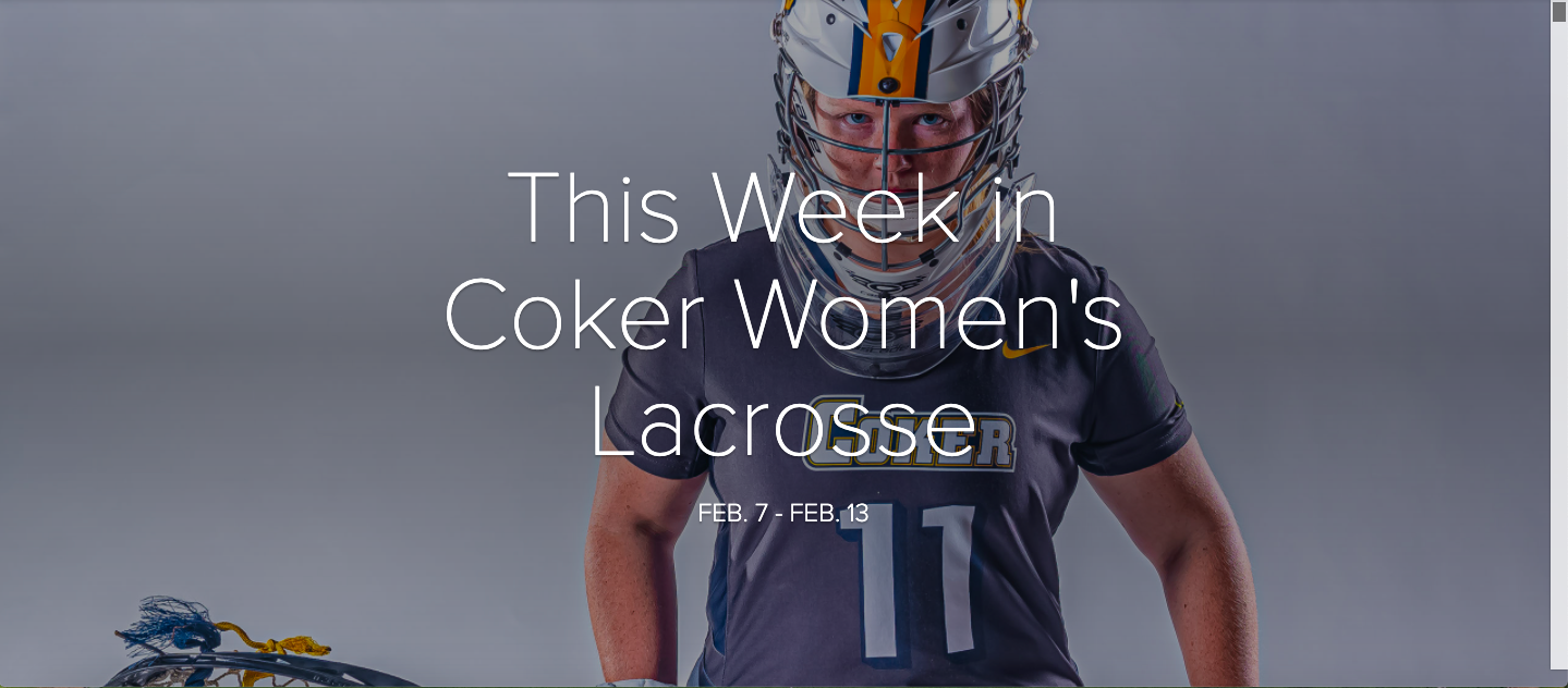 This Week in Coker Women's Lacrosse