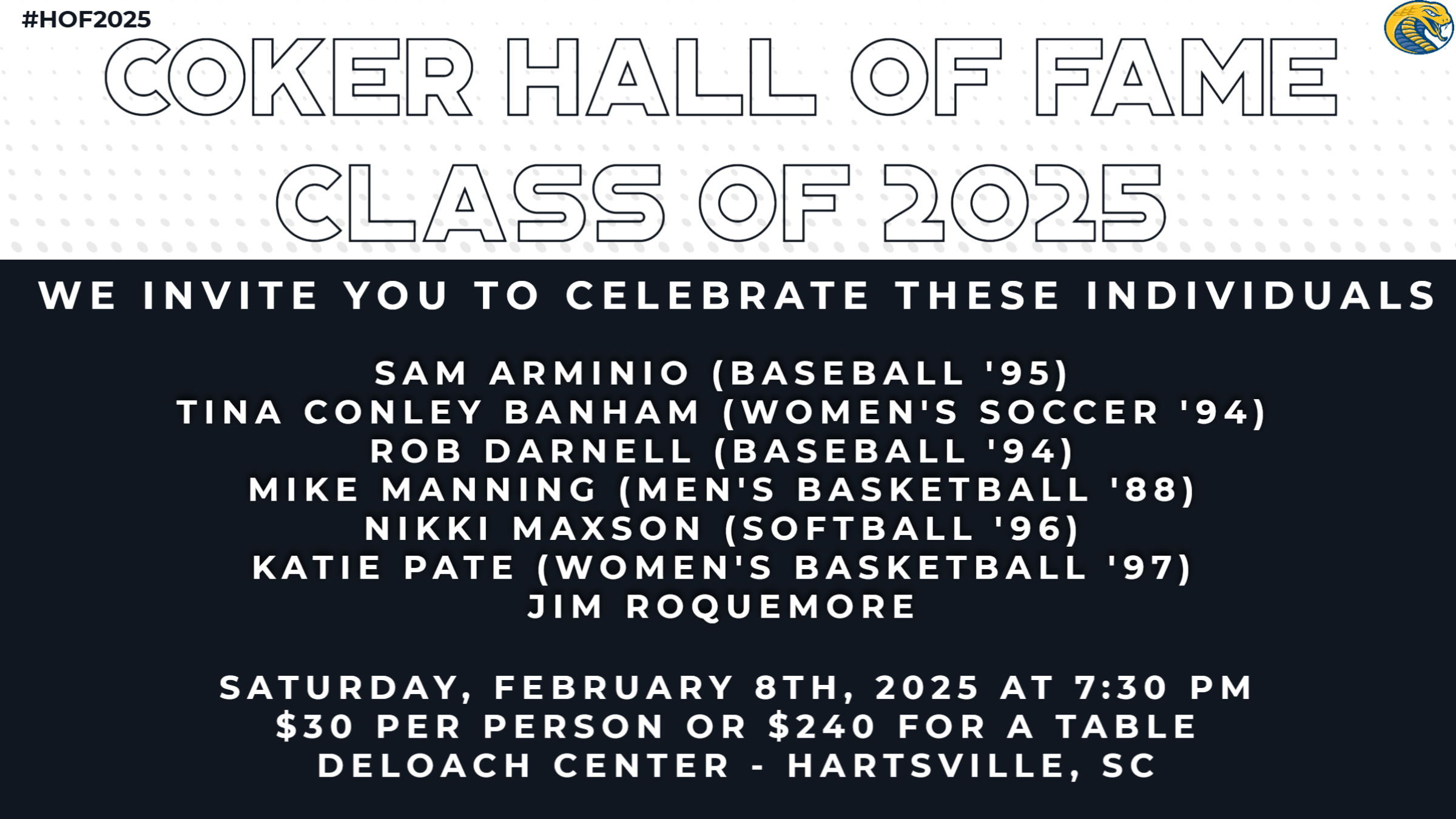 Coker Announces 2025 Hall Of Fame Class