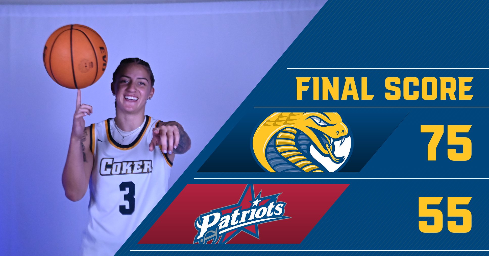 Coker Dominates Francis Marion with a 75-55 Victory