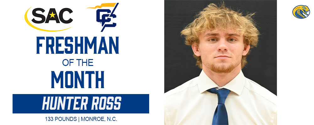 Hunter Ross Named South Atlantic Conference Carolinas Wrestling Freshman of the Month
